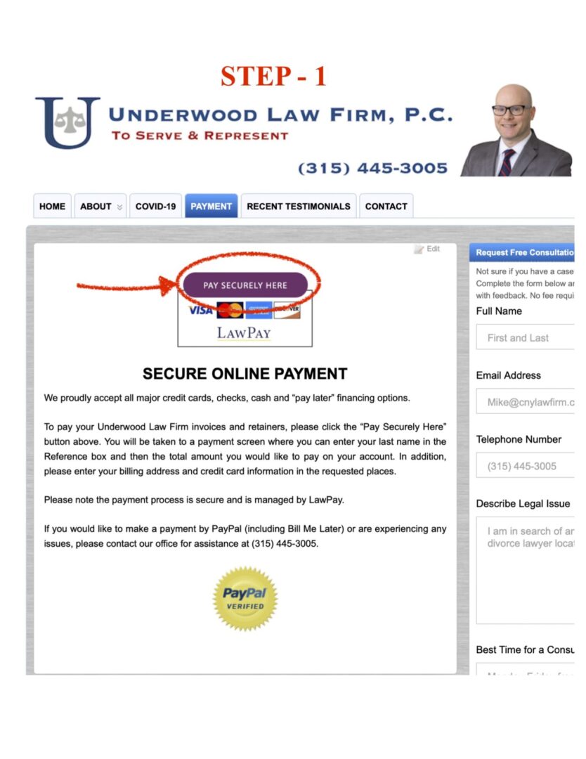 A screenshot of the underwoods law firm 's website.
